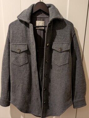 Wilfred Charcoal Gray Button-Front Shirt Jacket